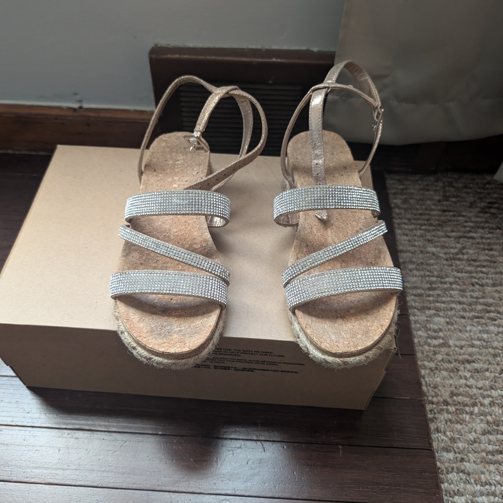 Women's Strappy Sandals with Rhinestone Accents